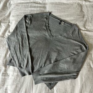 Women’s Gray V-Neck Sweater